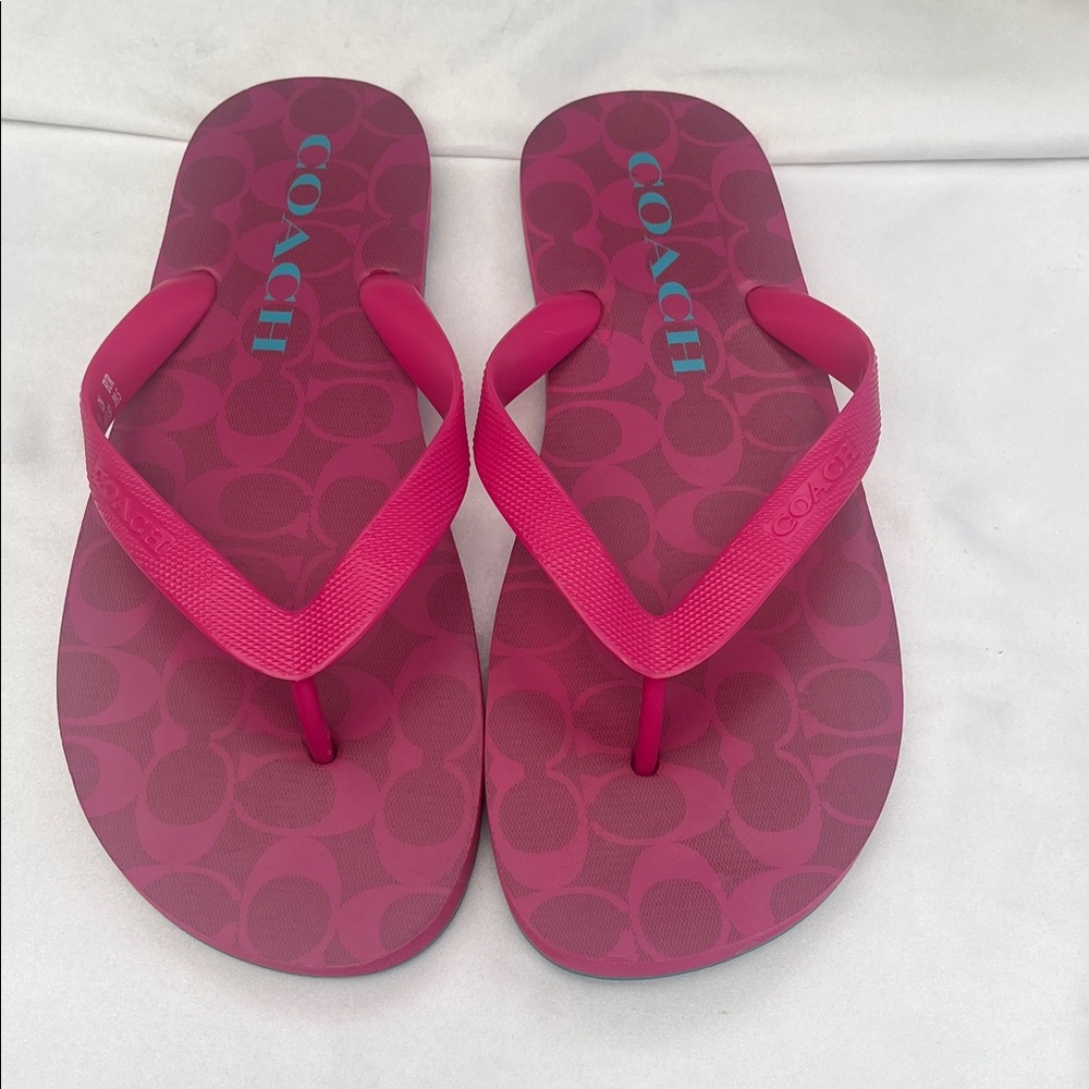 Coach Fuchsia Logo Sandals
